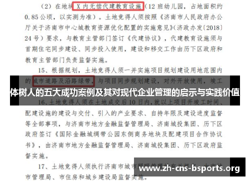 体树人的五大成功案例及其对现代企业管理的启示与实践价值 体树人的五大成功案例及其对现代企业管理的启示与实践价值
