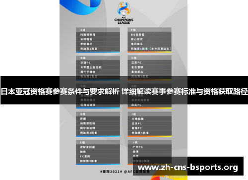 日本亚冠资格赛参赛条件与要求解析 详细解读赛事参赛标准与资格获取路径 日本亚冠资格赛参赛条件与要求解析 详细解读赛事参赛标准与资格获取路径